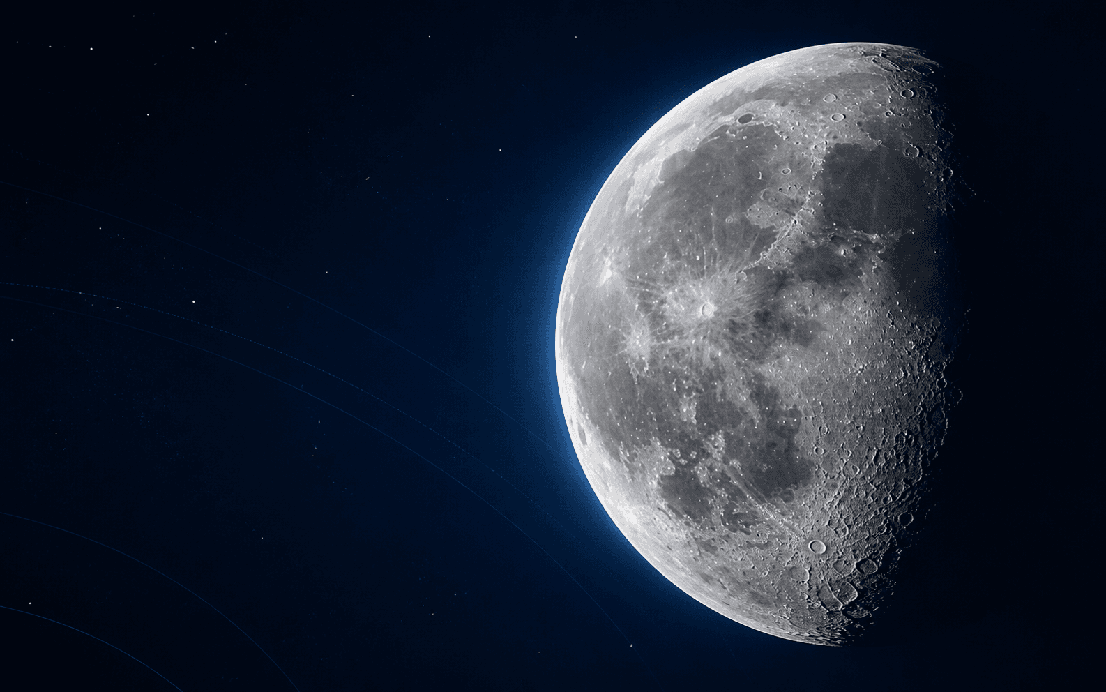 Luna dettagliata nello spazio
